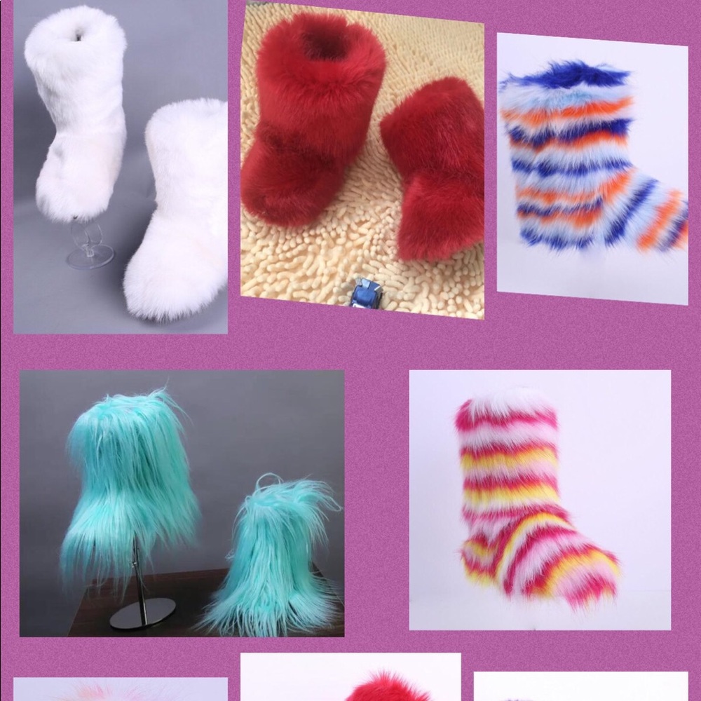 Fox fur boots